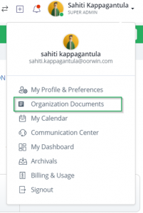 View Organization Documents - Manage Organization Documents - Oorwin