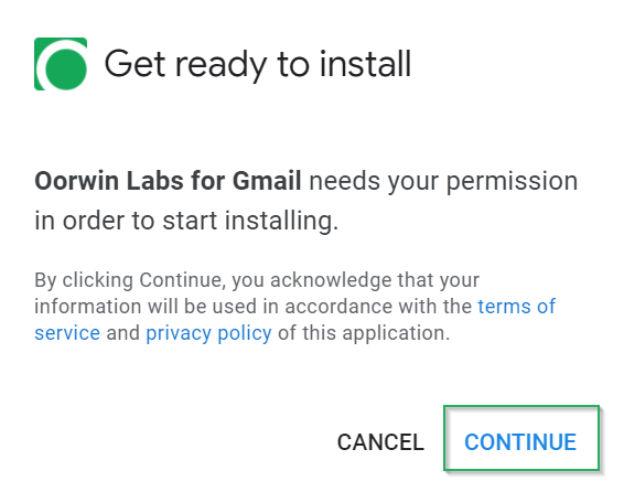 Add to Gmail - Plugins Configuration - Oorwin