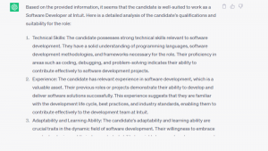 The Data Handling Power of ChatGPT: Analyzing Large Candidate Volumes