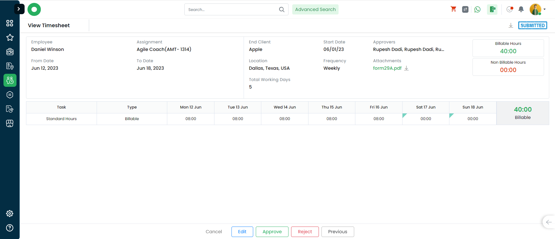 Use of AI in timesheet management 